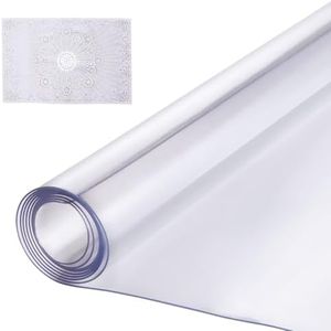 VEVOR Plastic Table Cover, 36 x 48 Inch 1.5 mm Thick Clear Table Protector, Rectangle PVC Desk Mat, Waterproof & Easy Cleaning Desk Pad Tablecloth, for Office Dresser Dining Room Table Night Stand