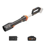 WORX NITRO 18V(20V MAX) Cordless Leaf Blower, PowerShare, Brushless Motor 2.0, Max. 209km/h Air Speed, 2-Speed Control, 1pc 4.0Ah Battery, 1pc Charger Included, WG543E