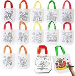 DIY Coloring Reusable Bags |Assorted Theme, Set of 20 11 x12 Inches | Kids Party Bags, Gift Bag, Kids Party Favor Bags, Candy Treat Goody Bag, Kids Party Favors for All Events