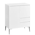 VASAGLE Sideboard, Storage Cabinet with 2 Drawers, 2 Compartments with Doors and Height Adjustable Shelves, Modern, 40 x 70 x 85 cm, for Living Room, Kitchen, Study, Cloud White BBK243W01