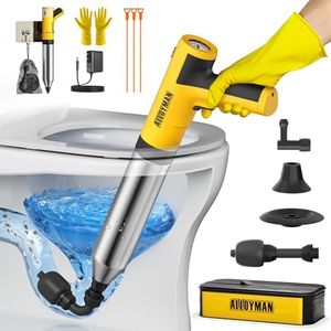 Alloyman Electric Toilet Plunger - Powerful High Pressure Toilet Unclogger, Drain Auger for Bathroom, Sewer, Sink,Safe and Portable Toilet Unclogged Tool