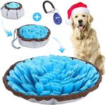 Dog Snuffle Mat Adjustable Big Breed, Puzzle Playthings Dog mental stimulation toys, slow-eating dog toys, stress-relieving dog toys, and small dog enrichment toys for large dogs with Pet Clicker