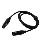 Hawk Proaudio Hawk SXFG005 Gold Series XLR Male to Female Microphone Cable With Cable Tie - 1.5 Meter (Black Color)