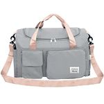 Storite Nylon 44 cms Imported Travel Duffle Bag Sports Gym Shoulder Bag for Women with Wet Pocket & Shoe Compartment Weekender Overnight Travel Luggage Bag (Grey, 44 x 18 x 29 cm)