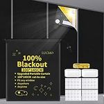 LUCMO Blackout Blinds 100 x 145 CM, 100% Blackout Blind Curtain for Window, No Drill Portable Blackout Shades Film for Bedroom, Cut to Any Size, Nursery Black Out Blinds for Baby Travel Temporary