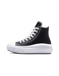 CONVERSE Women's Chuck Taylor All Star Move Platform FOUNDATIONAL Leather Sneaker, 6 UK BLACK/WHITE/WHITE