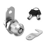 1 Pack 5/8 inch Toolbox Lock Replacement Lock, Tubular Cam Locks Keyed Different Code Unique, RV Storage Lock, RV Cam Lock for Mailbox Toolbox, Chrome Finish