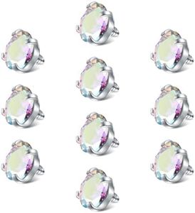 VCMART 14G Replacement Balls for Internally Threaded Piercing Balls for Tongue Nipple Navel Belly Button Rings Industrial Barbell Piercing Surgical Steel Metal Body Piercing Parts 5mm