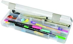 ArtBin 3900AB Solutions Extra Long Box, Art & Craft Organizer with Removable Dividers, [1] Plastic Storage Case, Clear , 12.4" x 4.9"