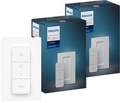 Philips Hue smart Dimmer Switch v2 - (Double Pack) for Indoor Home Lighting, Livingroom, Bedroom