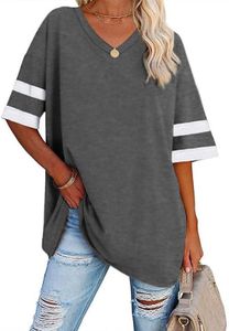 Oversized Tshirt for Women Summer Casual Short Sleeve Loose Basic Tee Tops Y2K Boyfriend T Shirts Vintage Baggy, Vs-dark-gray, Medium