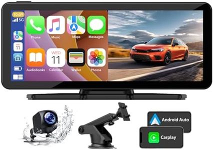 Lamto Portátil A-pple Carplay Inalambrico & Android Auto, 6.86” Pantalla Coche con Dash CAM Frontal y Trasera 4K+1080P, Car Play Radio Receptor con Mirror Link/Bluetooth 5.0/SIRI/Go0gle/FM/64G TF