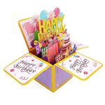 Sweet Birthday 3D Greeting Card for Him Her, Happy Birthday Pop Up Card for Women Men, Funny Bday Gift for Girls Boys, Unique Birthday Gift Idea for Daughter Niece