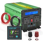 EDECOA 2000W 24V Power Inverter DC 24V to 240V 230V 220V AC with LCD Display, Remote Control and Dual USB Ports