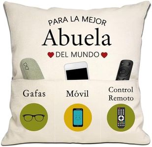Regalo de Abuela de Nieta Nieto Mejor Abuela del Mundo Fundas de Cojín 18x18 Pulgadas con 3 Bolsillos para Abuela Regalo de Cumpleaños Regalo del Día de la Madre (Abuela)