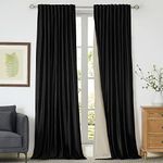 Black Blackout Plush Velvet Curtain