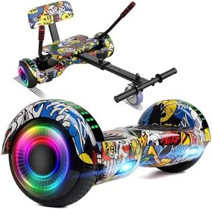 FLYING-ANT Hoverboard with Seat Attachment, 6.5” Self Balancing Scooter with Hoverkart, Hoverboards with Bluetooth and LED Lights, Best Gift for Kids and Teenagers