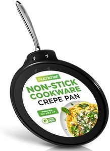 NutriChef 12 Inch Crepe Pan Non Stick, Ideal for Pancakes, Dosa & Tortillas, Hard-Anodized, Dishwasher Safe