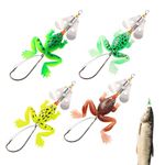 Proberos®4Pcs Soft Silicone Bionic Fishing Lures, Fishing Lures Kit, 4.49'', Simulation Frog Soft Baits, Sinking Bionic Swimming Lures, Freshwater Saltwater Bass Fishing Bait Kits Fishing Frog Lures