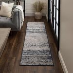 Mohawk Home Chickasaw Transitional Abstract Stripe Gray 2' 1" x 5' Area Rug Perfect for Kitchen, Living Room, Dining Room