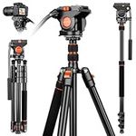 JOILCAN Heavy Duty Camera Tripod 72", Aluminum Camera Video Tripod Stand with 360° Fluid Drag Head, Monopods for Cameras with QR Plate for Canon Nikon Sony Cameras/Camcorder, Max Load 13.6kg/30lbs