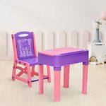Nilkamal Plastic Apple Kids Junior's and Senior Study Table with Chair Set Use for Study|Laptop|Desk|Class Room|Study Room|School|Kids Table and Chair|Chair for 3-10Years Kids