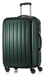 HAUPTSTADTKOFFER - Alex - Luggage Suitcase Hardside Spinner Trolley 4 Wheel Expandable, 65cm, dark green