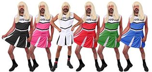 FUNNY STAG DO COSTUME MENS CHEERLEADER OUTFIT NOVELTY DRESS CHEER UNIFORM (XX-LARGE - PINK)