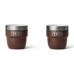 YETI Rambler 4 oz Stackable Cup, Stainless Steel, Vacuum Insulated Espresso/Coffee Cup, 2 Pack, Wetlands Brown