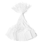 Chstarina 200pcs Jewelry Price Tags, White Price Tags with String, Small Price Labels, Paper Marking Strung Tags Blank Price Tags for Display Jewelry Clothing Flea Market - 23x13mm