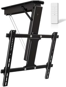 ‌Ywin Motorized TV Mount with Remote - Drop Down Ceiling TV Mount Bracket for 32" to 70" TVs, 90lbs Capacity, Quiet Motor, 75° Tilt & Anti-Collision Design (Black)