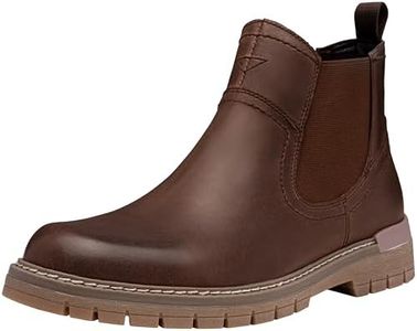 Jousen Chelsea Boots Men Leather Casual Retro Slip On Boots Elastic Fashion Ankle Boots for Men(AMY8141A Brown 10.5)