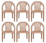 PETALS Royal Plastic Chairs | Plastic Arm Chair for Home and Garden | Bearing Capacity 150kgs (Beige) (Set of 6)