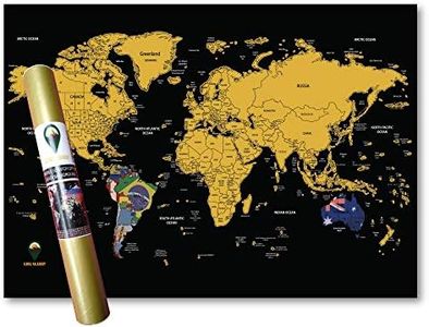 Global Walkabout Scratch Off Map with Flags background ? Deluxe Travel Size World Map Poster ? Countries and Facts ? Travel Gift (Black)