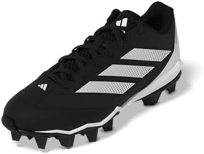adidas Boy's Adizero Impact 2.0 Molded Baseball Sneaker, Black/White/White, 4 Big Kid