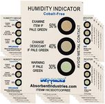 Dry-Packs Cobalt Free Humidity Indicator Card 3 Dot Moisture Detection 30-50 Brown Green 50 Pack