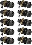 Haidms 10 Pack Oil Rubbed Bronze Door Knobs Interior, Bronze Privacy Interior Door Knobs for Bedroom or Bathroom Classic Round Doorknobs Hardware