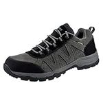 riemot Walking Shoes Mens Womens, Fully Waterproof Outdoor Hiking/Trekking Climbing Shoes Approach Shoes Lightweight Breathable Trail Running Trainers, Black Grey UK 9