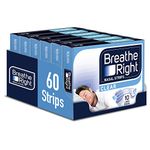 Breathe Right Nasal Strips, Snoring Congestion Relief for Men & Women, Large, Clear, Pack of 6 (60 Total Strips)