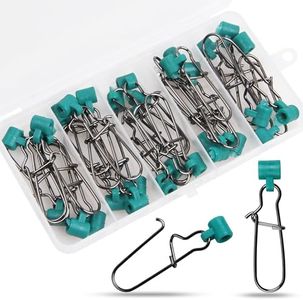Fishing Line Sinker Slide High-Strength Braid Line Sinker Slider with Duo-lock Snap Sinker Weight Connectors Fishing Tackle Box Kit (30pcs)