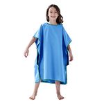 YINHANG Swim Poncho Changing Robe for Kids Boys Girls, Quick Dry Microfiber Hooded Beach Towel for Surfing, Swimming, Travelling, Camping, Pool, Bath, Blue