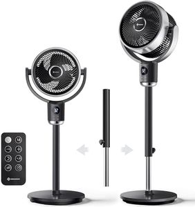 SEBADEAO Fan for Bedroom, 80° Oscillating Standing Fans, 100ft Airflow, Quiet Pedestal Floor Fan with DC Motor, 32 Speeds, 3 Modes, Adjustable Height, 12H Timer, Remote Control for Home, Dorm, Office