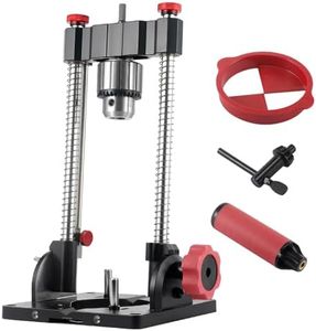 1348 Drill Guide,Heavy-Duty Portable Drill Press Guide,1/2 in Keyed Chuck, 0–60° Adjustable Angle Precision Drilling Jig for Straight, Angled & Compound Holes, Aluminum Head, V-Groove Base