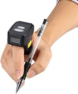 Lettore di codici a barre portatile 1D 2D QR Barcode Scanner, indossabile, senza fili, compatibile con Windows, Mac OS, Android 4.0+, iOS Support Scan QR PDF417 DataMatrix su schermo e carta