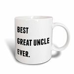 3dRose Best Uncle Ever, Letters Background-Two Tone Mug, Ceramic, Black/White/Blue, 10.16 x 7.62 x 9.52 cm