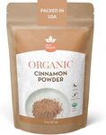 SPICY ORGANIC Ground Cinnamon Powder 8 oz. - Fresh Spice Seasoning for Tea, Coffee, Desserts, Oatmeal, Yogurt, Smoothies, and Trail Mix - USDA Organic Certified and Non-GMO