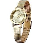 WWOOR Women's Watch Original Fashion Analog Quartz Watches with Stainless Steel Mesh Band Waterproof Wristwatch Casual Gift Watch Ladies (Pink&Gold&White&Rose