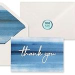 VNS Creations 100 pack Thank You Cards with Envelopes & Stickers - Classy 4x6 Blank Thank You Cards Bulk Box Set - Large Thank You Notes for Wedding, Small Business, Baby & Bridal Shower (Ombre)