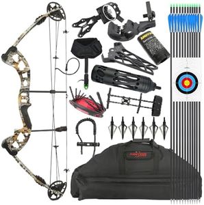 Compound Bow Kit for Adult and Beginner,Hunting Bow Archery Set with Alll Accessory,Draw Weight 30-55 Lbs, Right & Left Hand for Hunting Fishing Target Shooting (Left Handed, Camo)