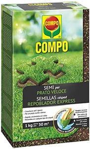 COMPO SEMI per Prato Veloce, Miscela Speciale, Seme Ricoperto, Per rigenerare Tappeti Erbosi, 1 kg